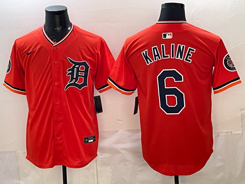 Men Detroit Tigers #6 Kaline orange Game Nike MLB Jersey 2026032003->detroit tigers->MLB Jersey
